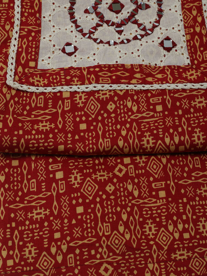Printed Cotton Unstitched Kurta With Pant &amp; Dupatta