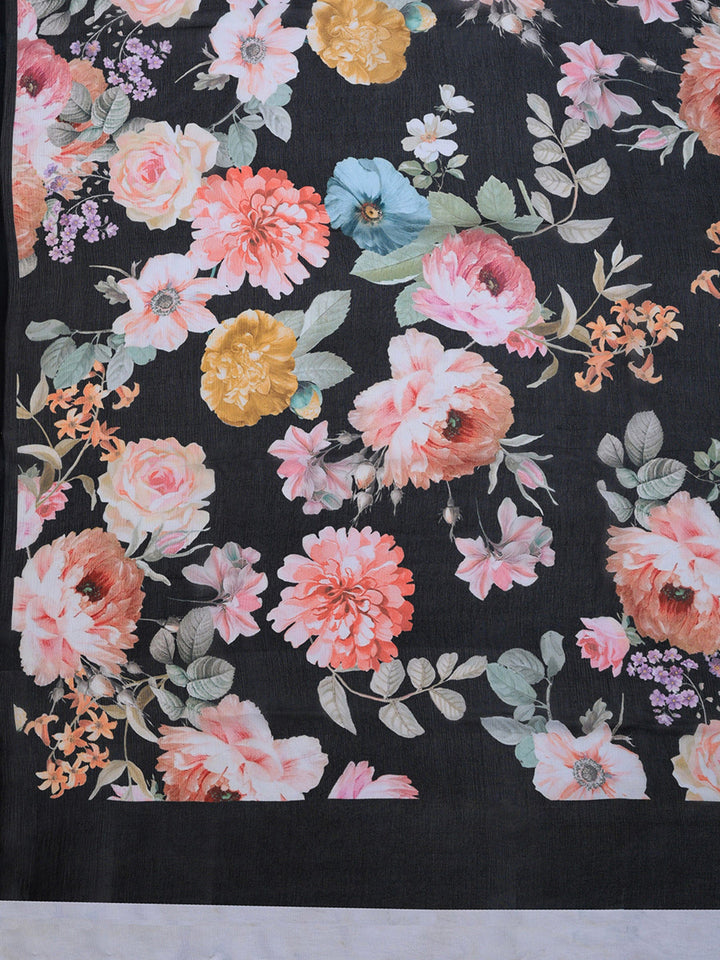Digital Print Chiffon Saree