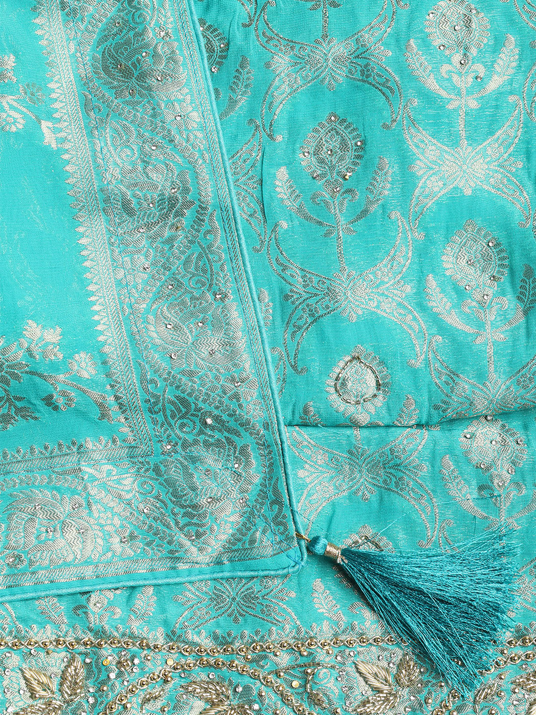 Neck Embroidered Georgette Unstitched Suit With Dupatta