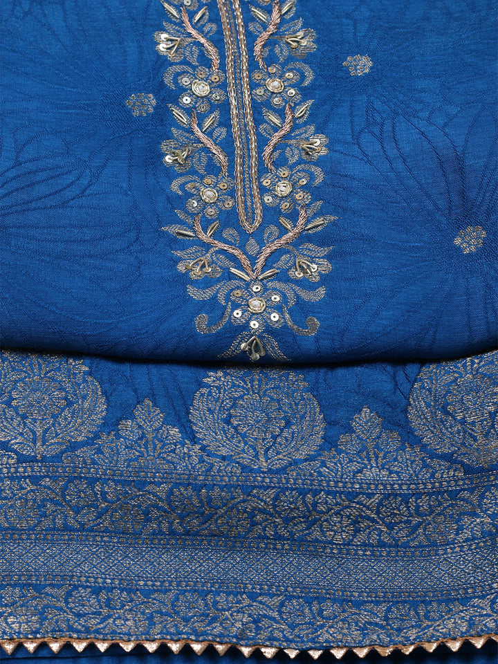Kanjeevaram Chanderi Unstitched Suit With Dupatta