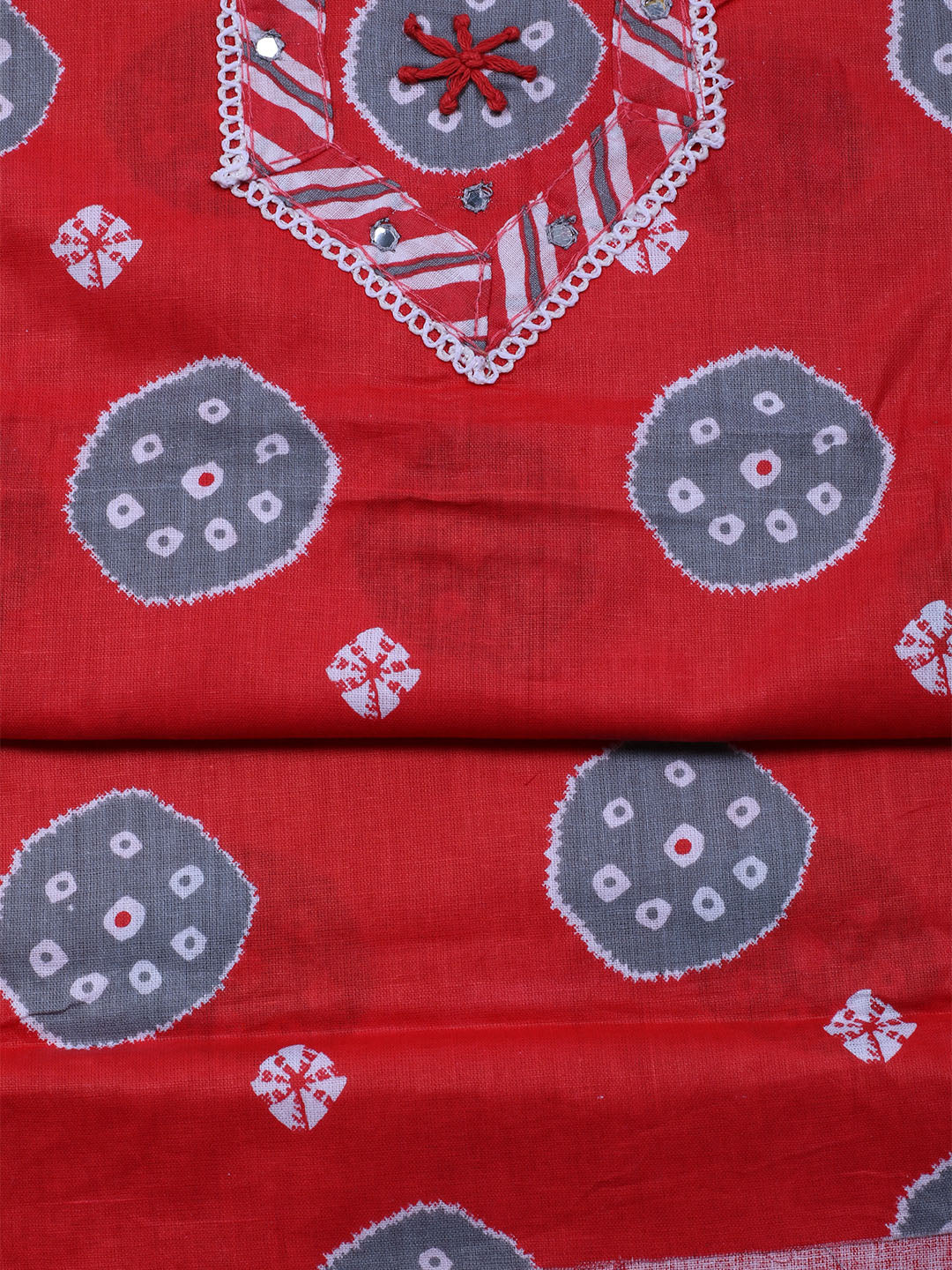 Printed Cotton Blend Unstitched Suit With Dupatta
