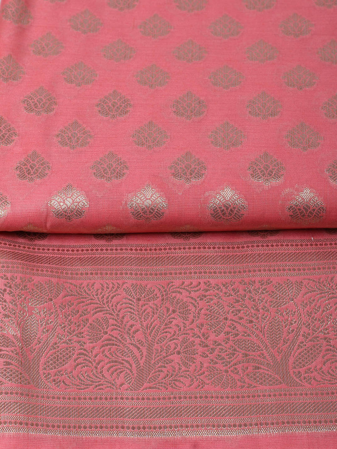Woven Design Chanderi Unstitched Suit With Pant &amp; Dupatta