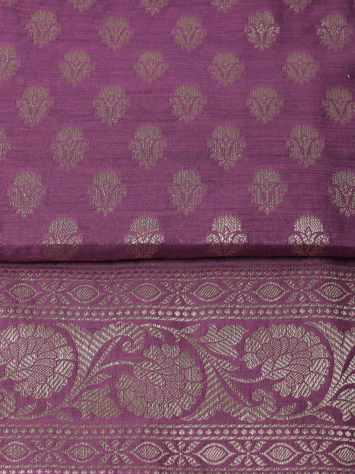 Woven Design Chanderi Unstitched Suit With Pant &amp; Dupatta
