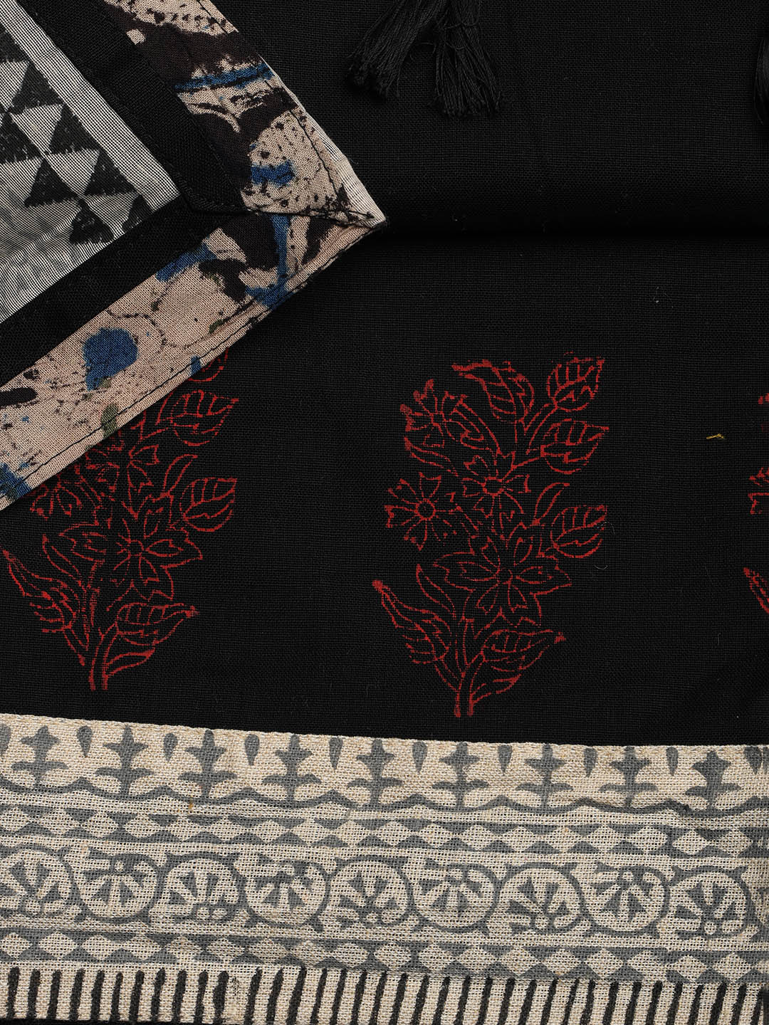 Neck Embroidered Cotton Blend Unstitched Suit With Dupatta