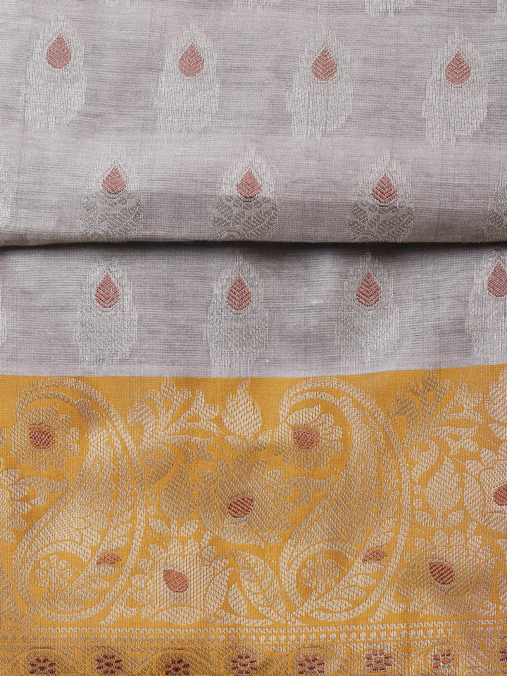 Woven Design Chanderi Unstitched Suit With Pant &amp; Dupatta
