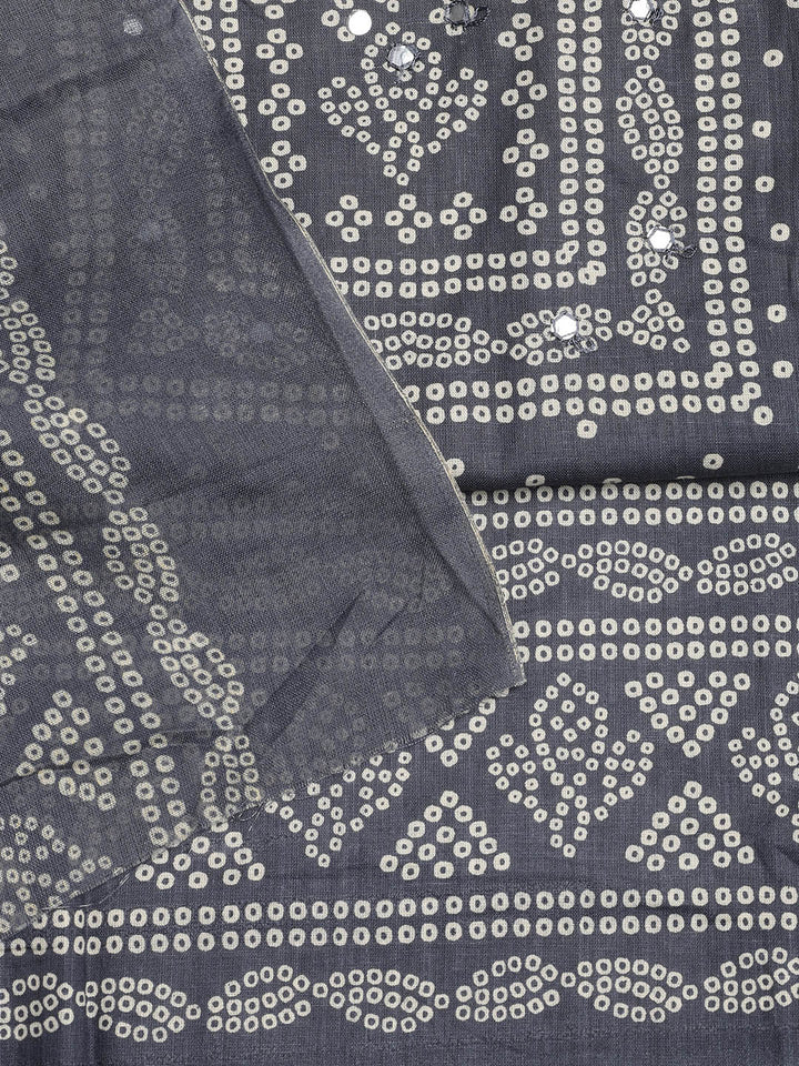 Printed Cotton Blend Unstitched Suit With Dupatta