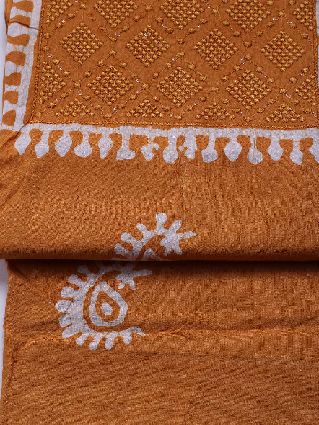 Printed Cotton Blend Unstitched Kurta With Pant &amp; Dupatta