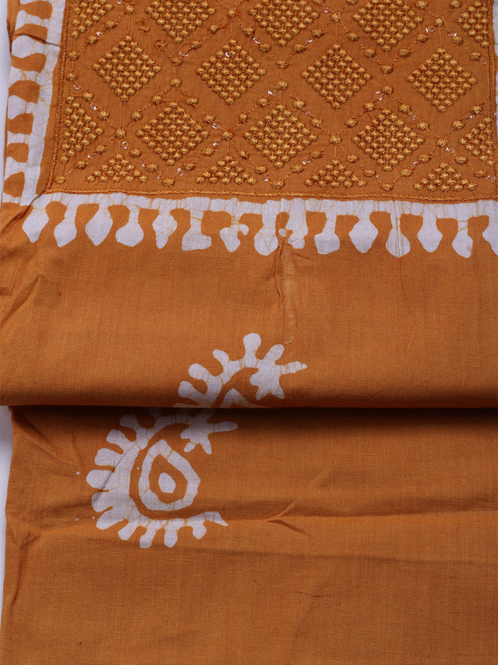 Printed Cotton Blend Unstitched Kurta With Pant &amp; Dupatta