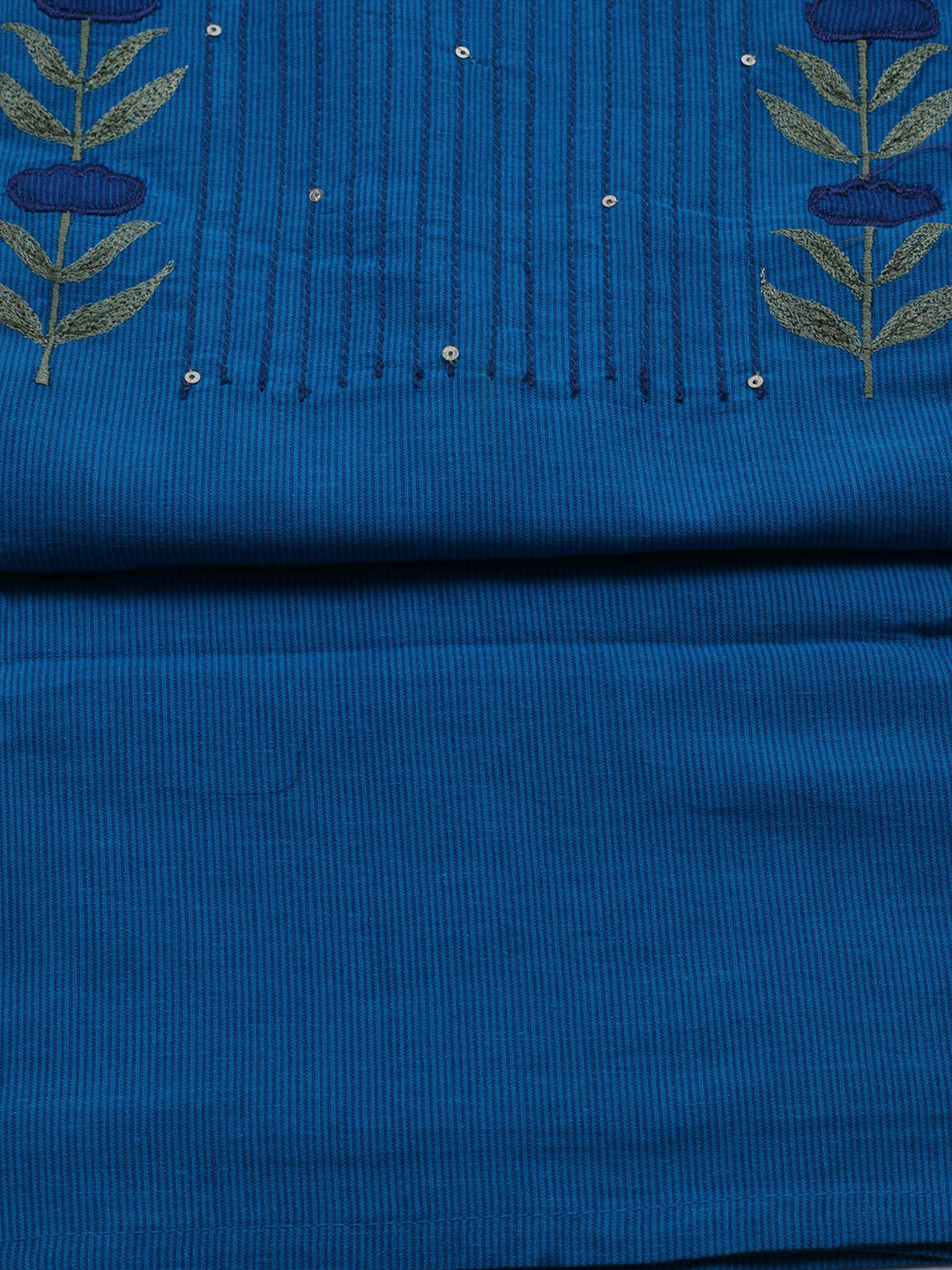Neck Embroidered Cotton Blend Unstitched Suit With Dupatta