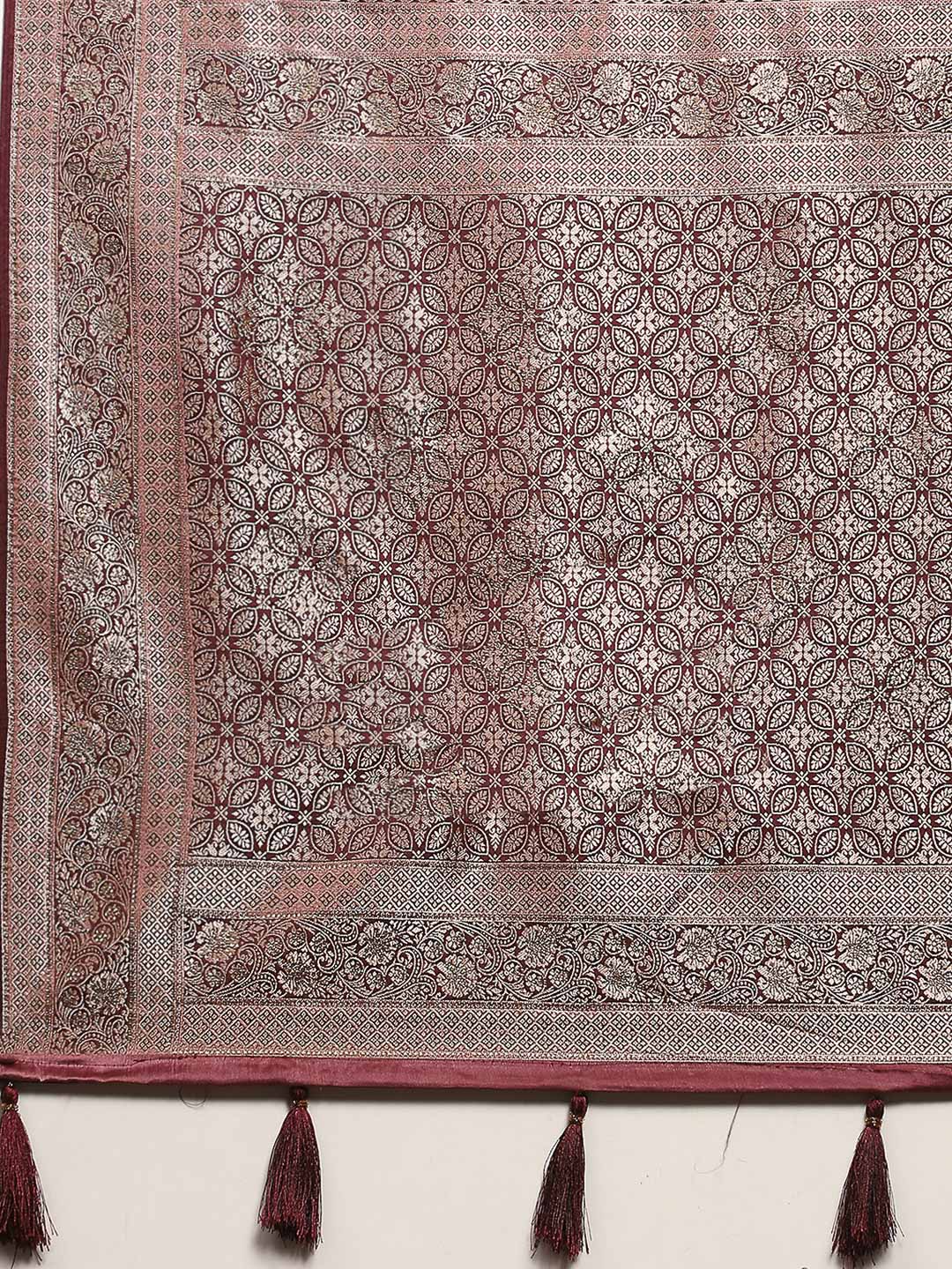 Embroidered Satin Saree