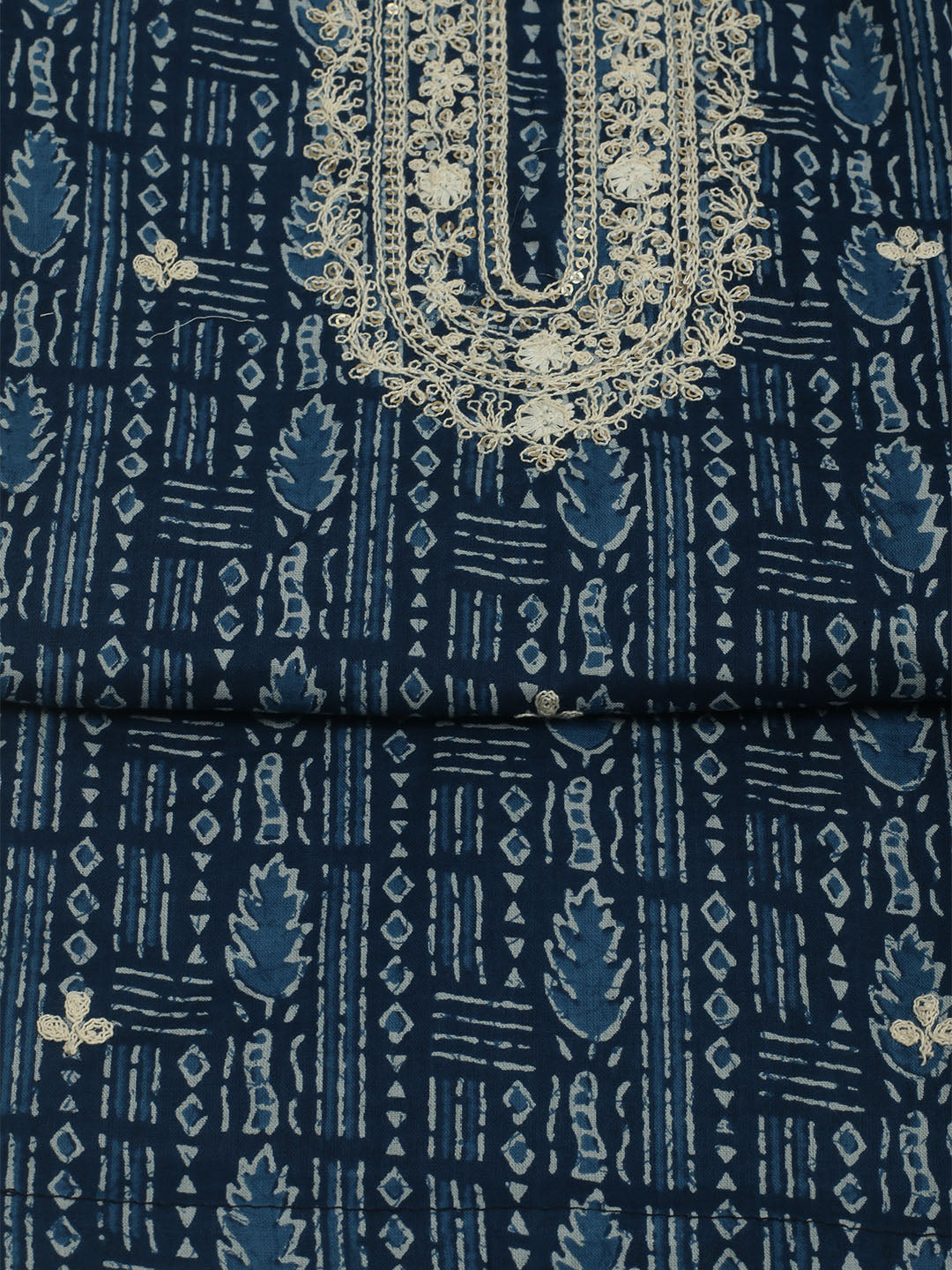 Printed Cotton Unstitched Suits Printed Suit With Pant &amp; Dupatta