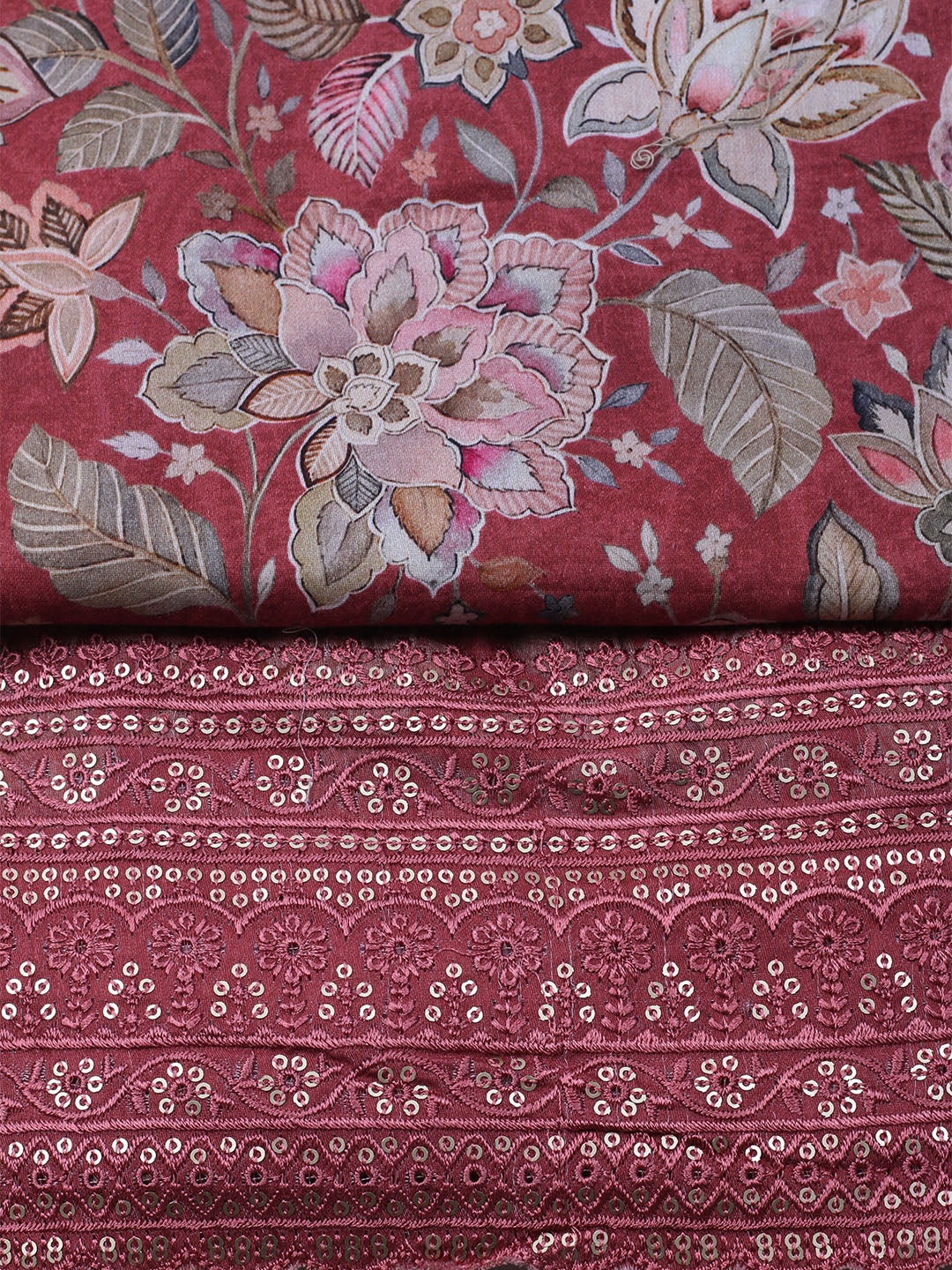 Printed Muslin Unstitched Suit With Dupatta