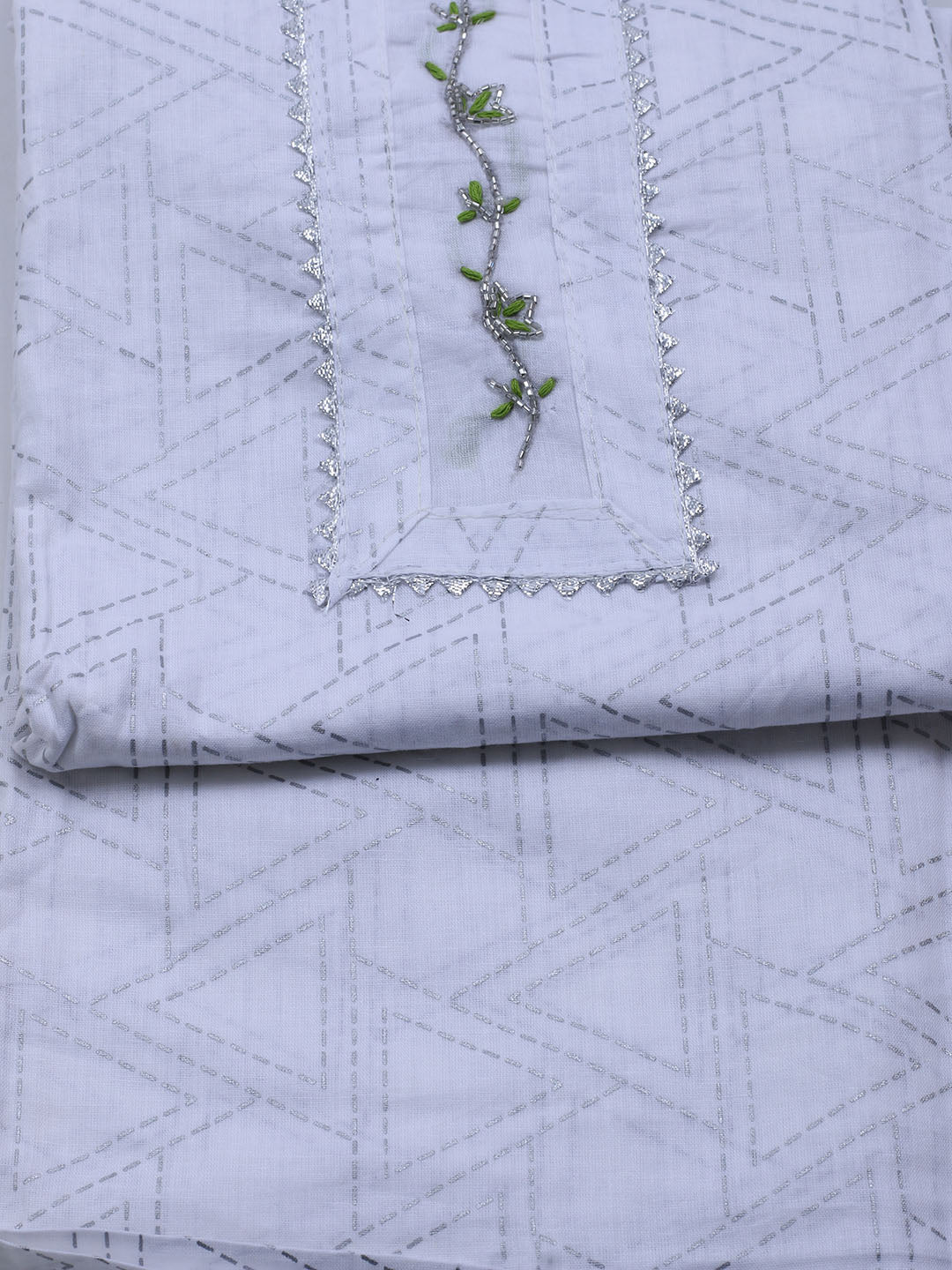 Printed Cotton Blend Unstitched Suit With Dupatta