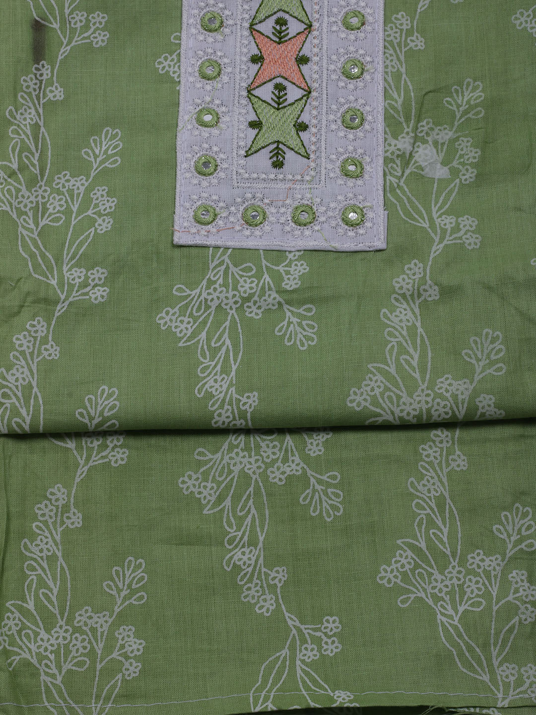 Printed Cotton Blend Unstitched Suit With Dupatta