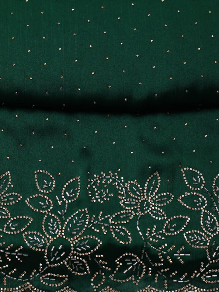 Embellished Chiffon Unstitched Suit With Pant &amp; Dupatta