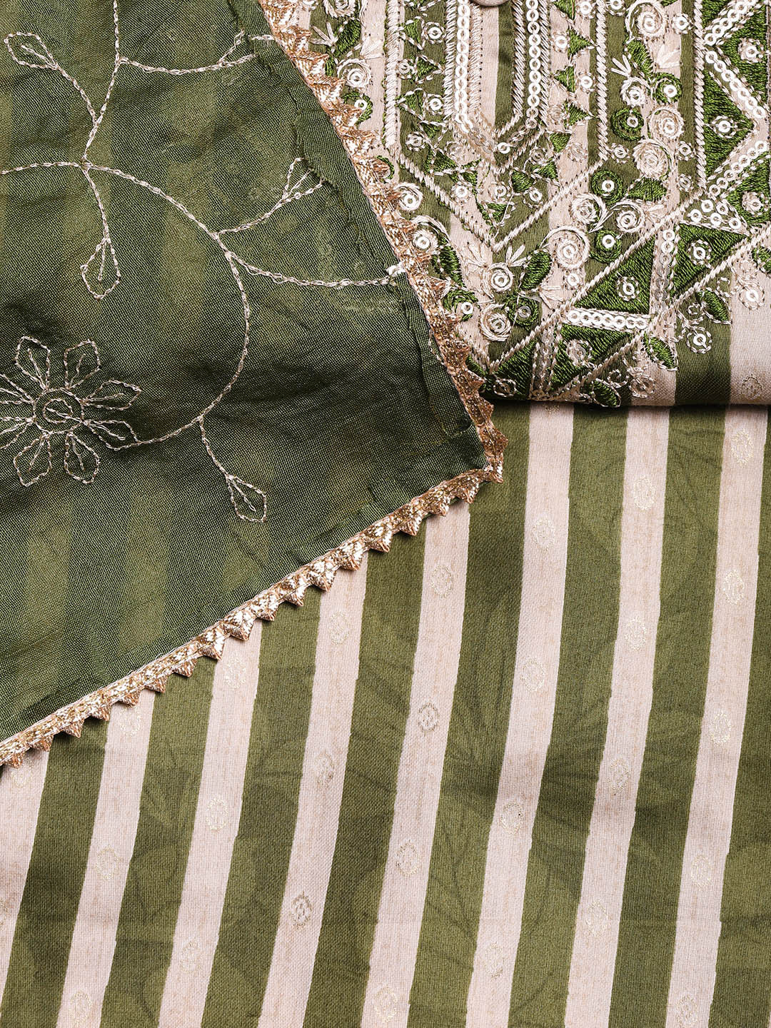 Neck Embroidered Cotton Blend Unstitched Suit With Dupatta