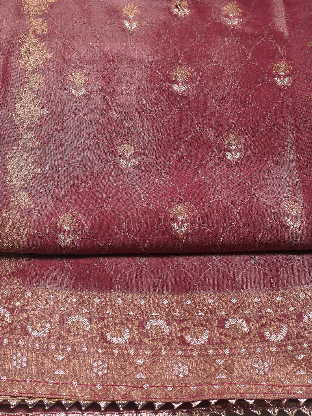 Woven Design Tissue Unstitched Suit With Dupatta