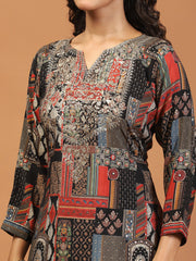 Digital Printed Muslin Kurta With Pants