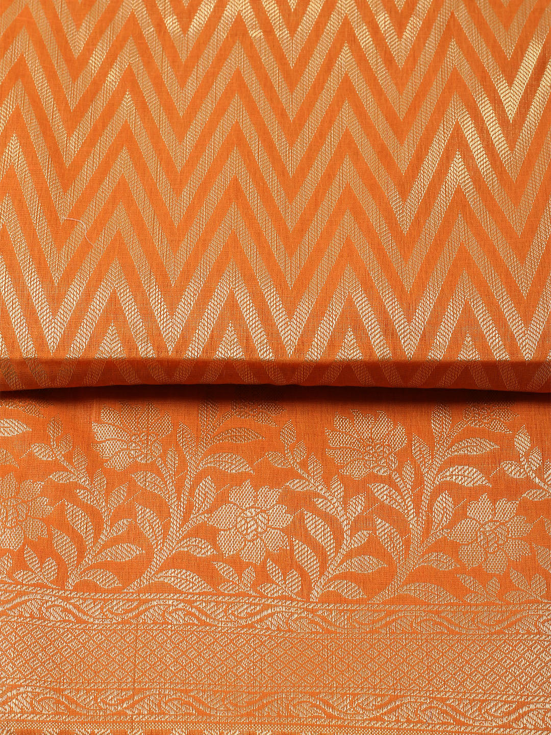 Printed Chanderi Unstitched Suit With Dupatta