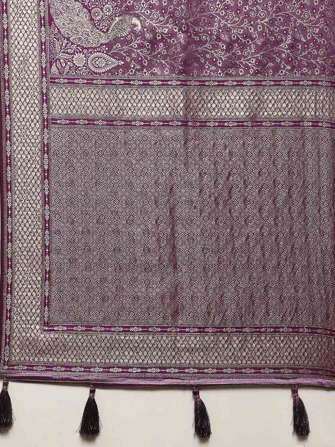 Embroidered Satin Saree