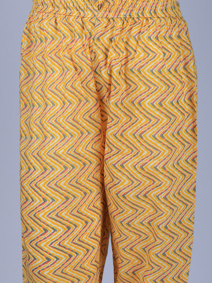 Printed Cotton Blend Kurta With Pant &amp; Dupatta