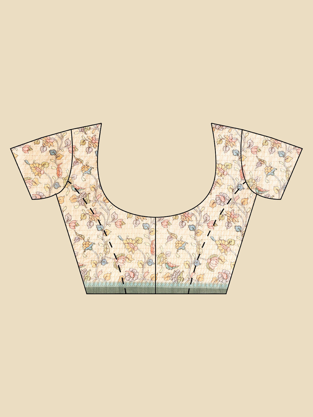 Floral Printed Tussar Saree