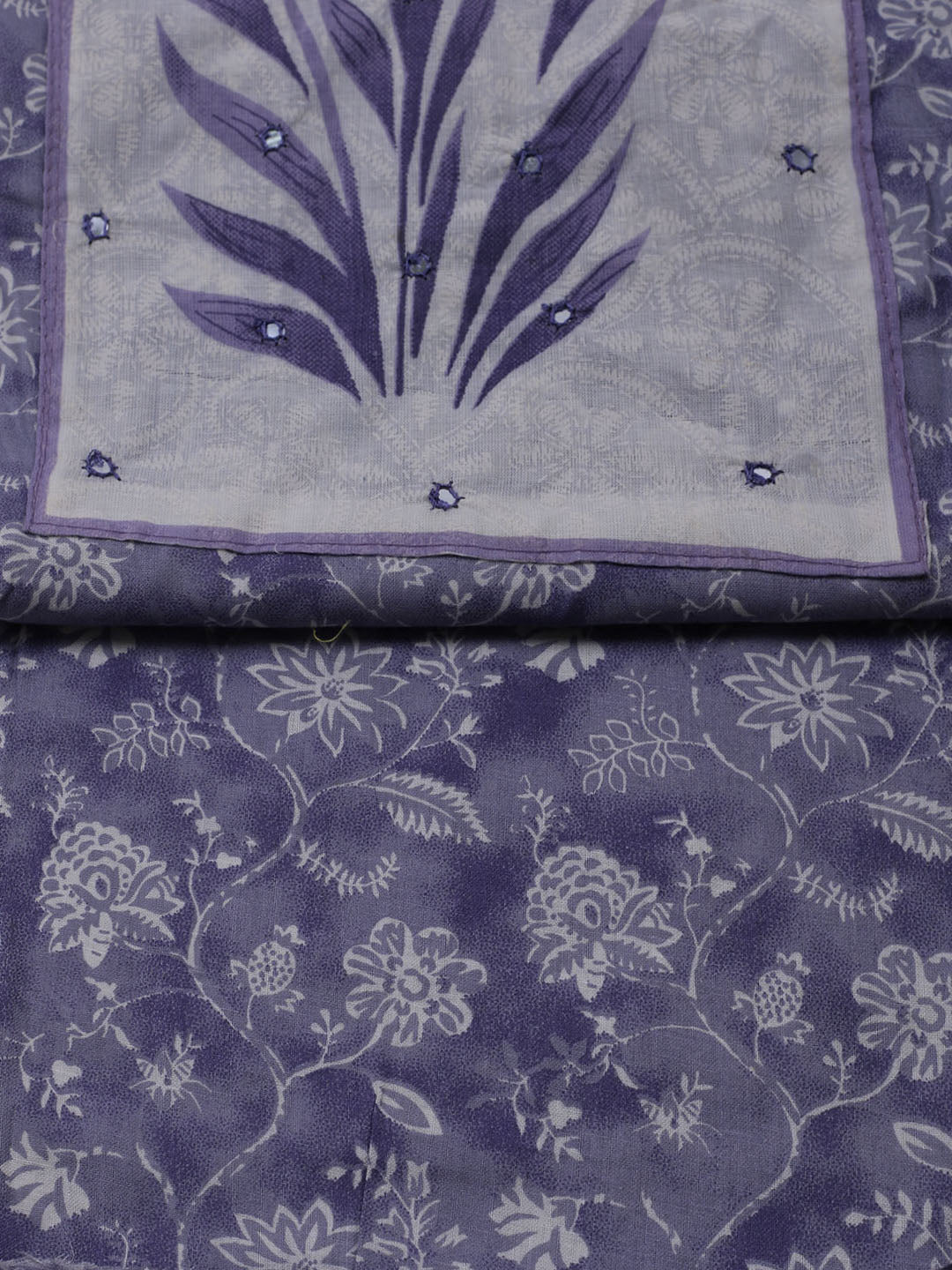 Printed Cotton Blend Unstitched Suit With Dupatta