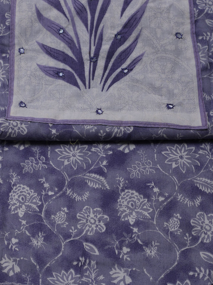 Printed Cotton Blend Unstitched Suit With Dupatta
