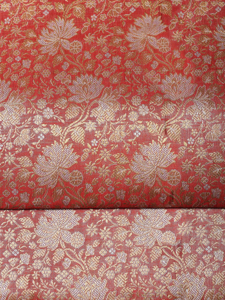 Banarasi Chanderi Unstitched Suit With Pant &amp; Dupatta