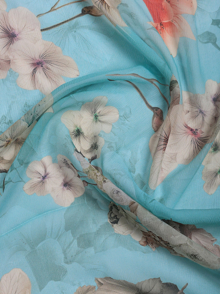 Digital Print Chiffon Saree