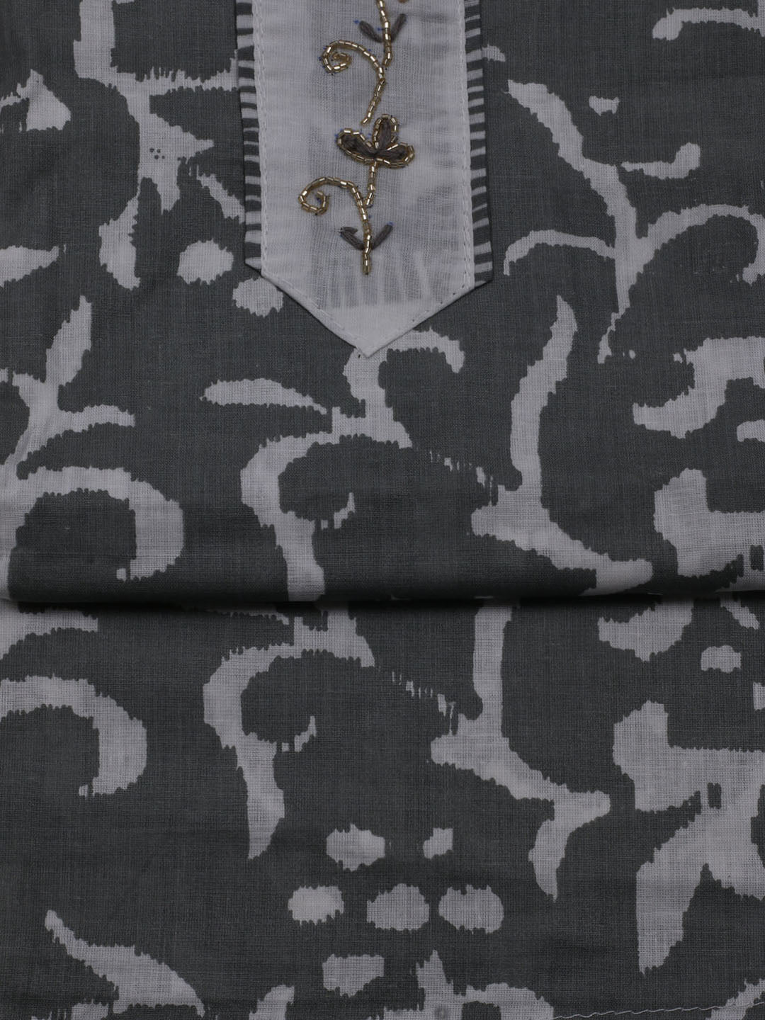 Printed Cotton Blend Unstitched Suit With Dupatta