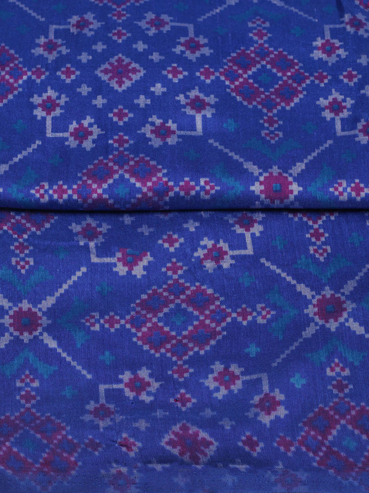 Printed Art Silk Unstitched Kurta With Pant &amp; Dupatta