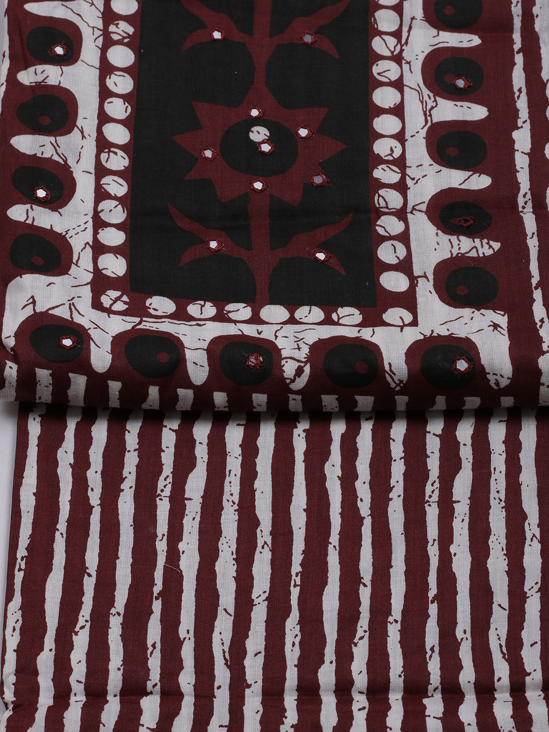 Printed Cotton Blend Unstitched Suit With Dupatta