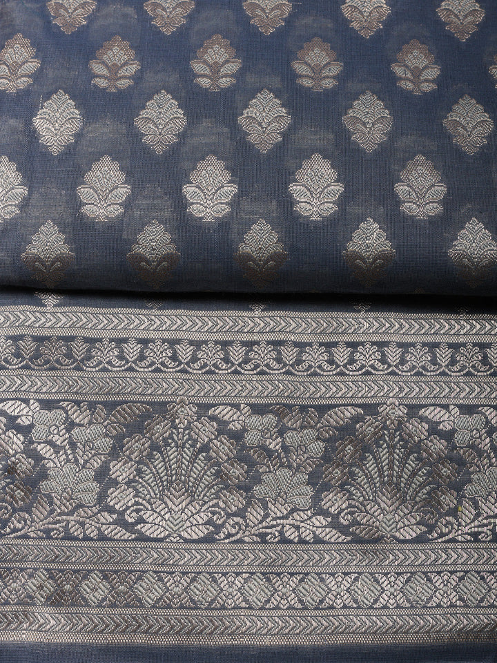 Woven Design Chanderi Unstitched Suit With Pant &amp; Dupatta