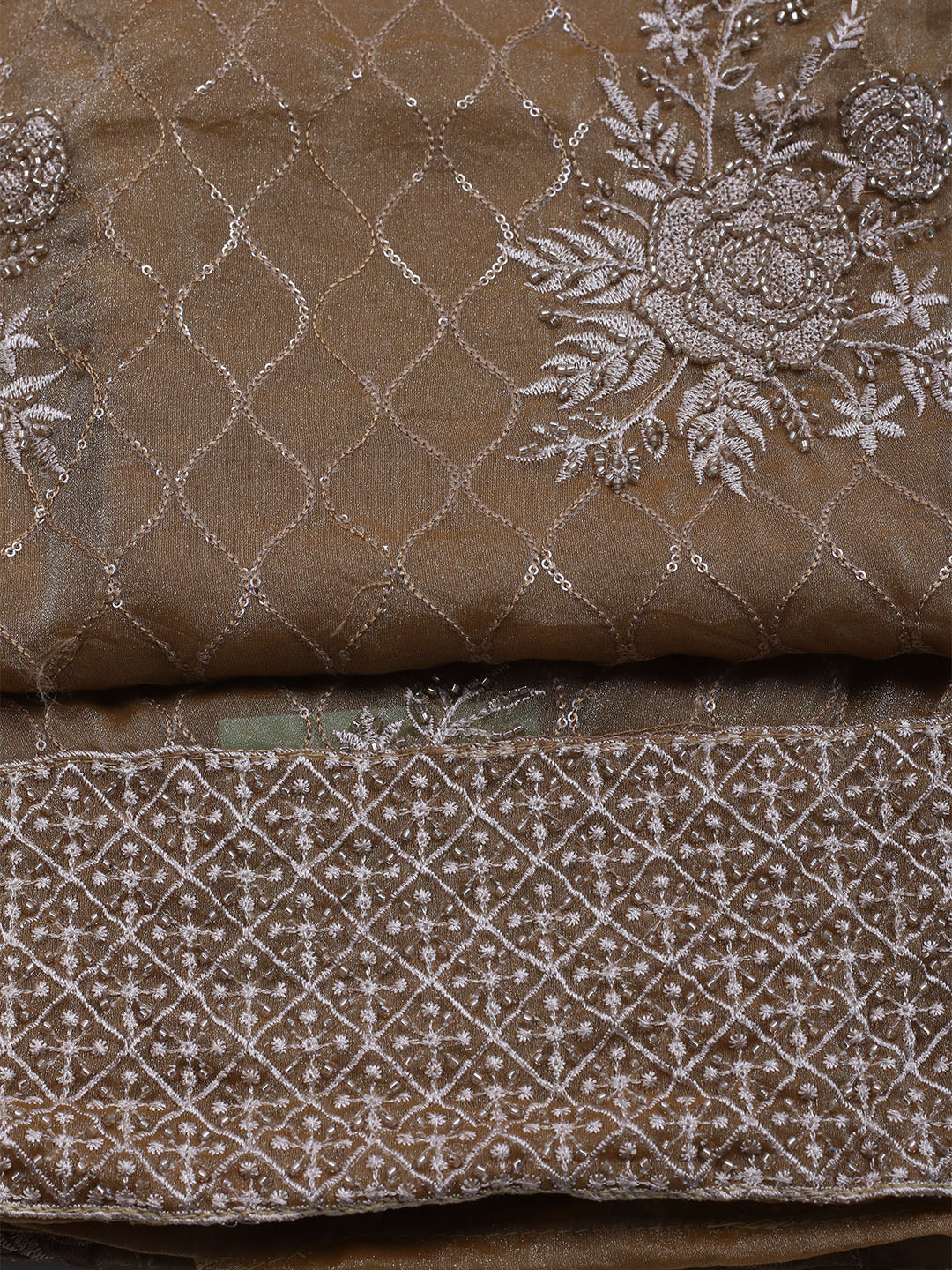 Embroidered Tissue Unstitched Suit With Dupatta