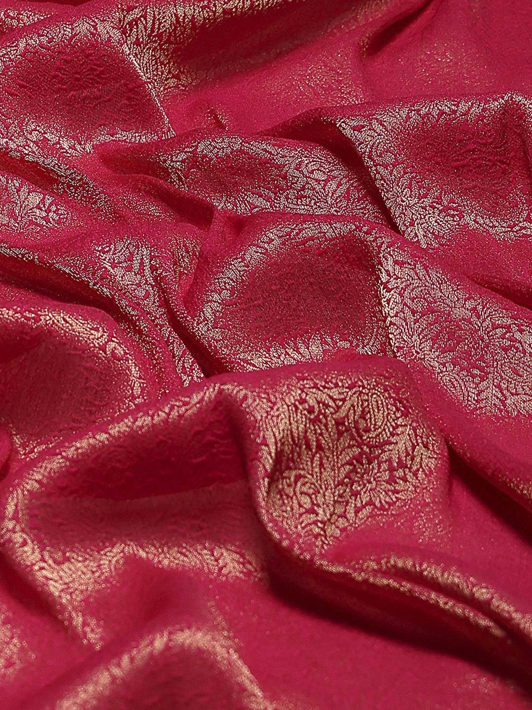 Plain Crepe Saree