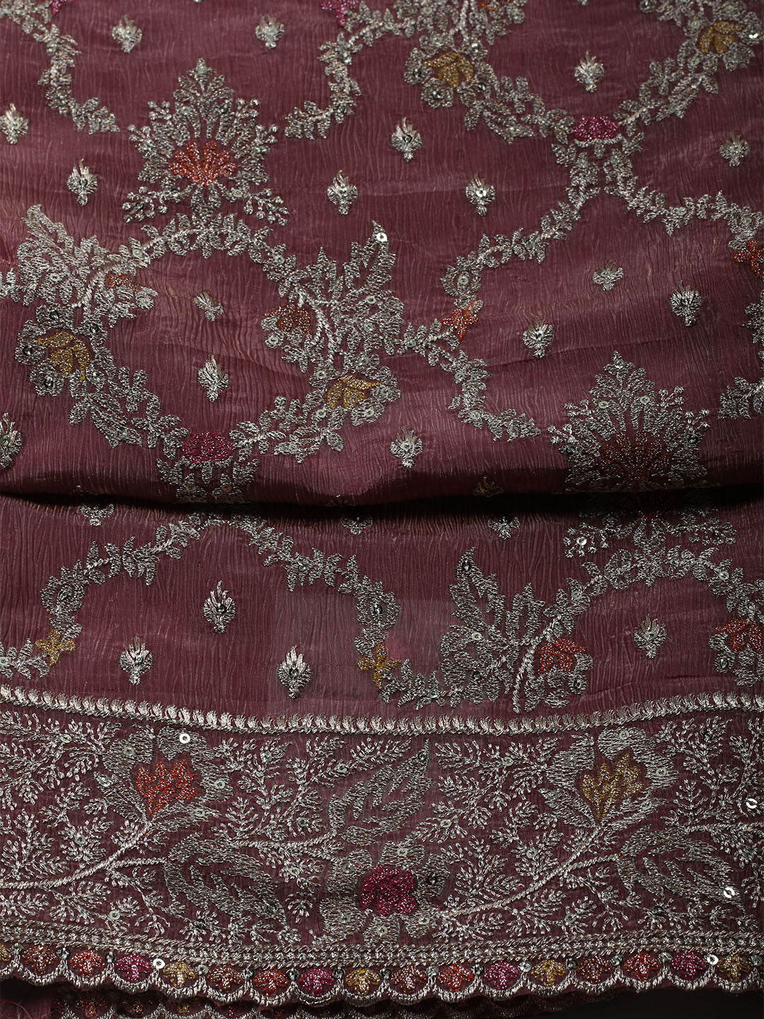 Woven Design Tissue Unstitched Suit With Dupatta