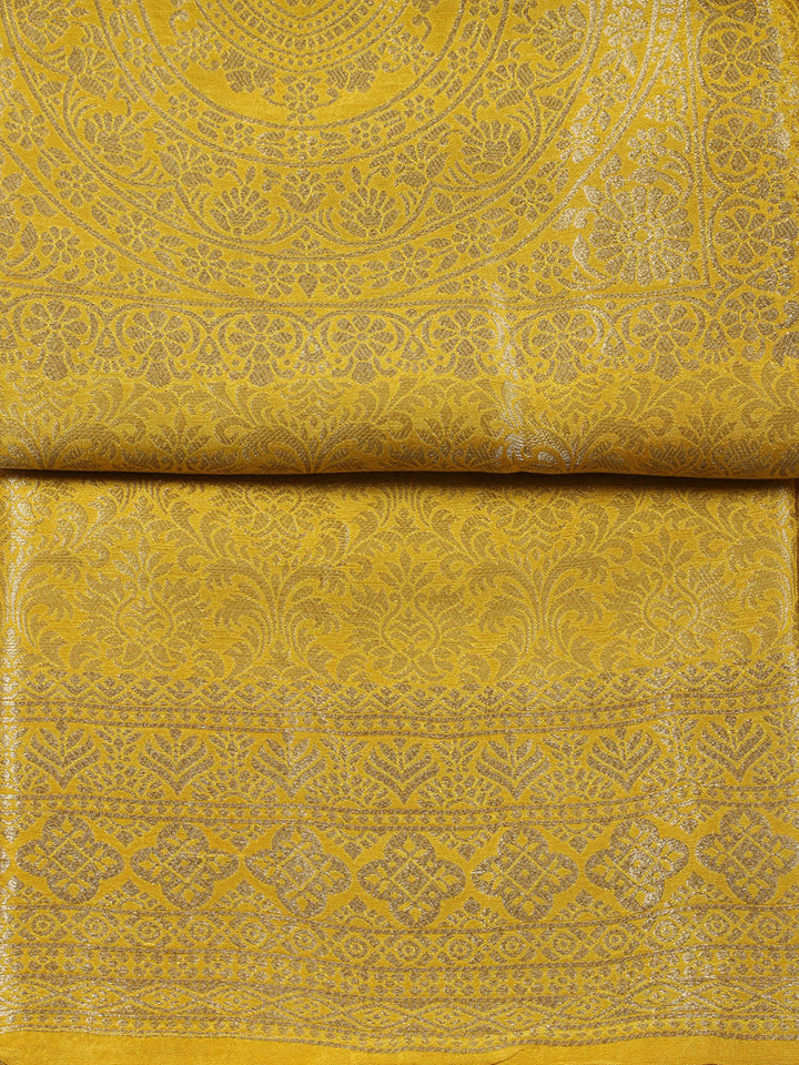 Embroidered Tissue Unstitched Suit With Pant &amp; Dupatta