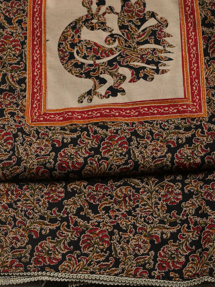Printed Cotton Blend Unstitched Kurta With Pant &amp; Dupatta