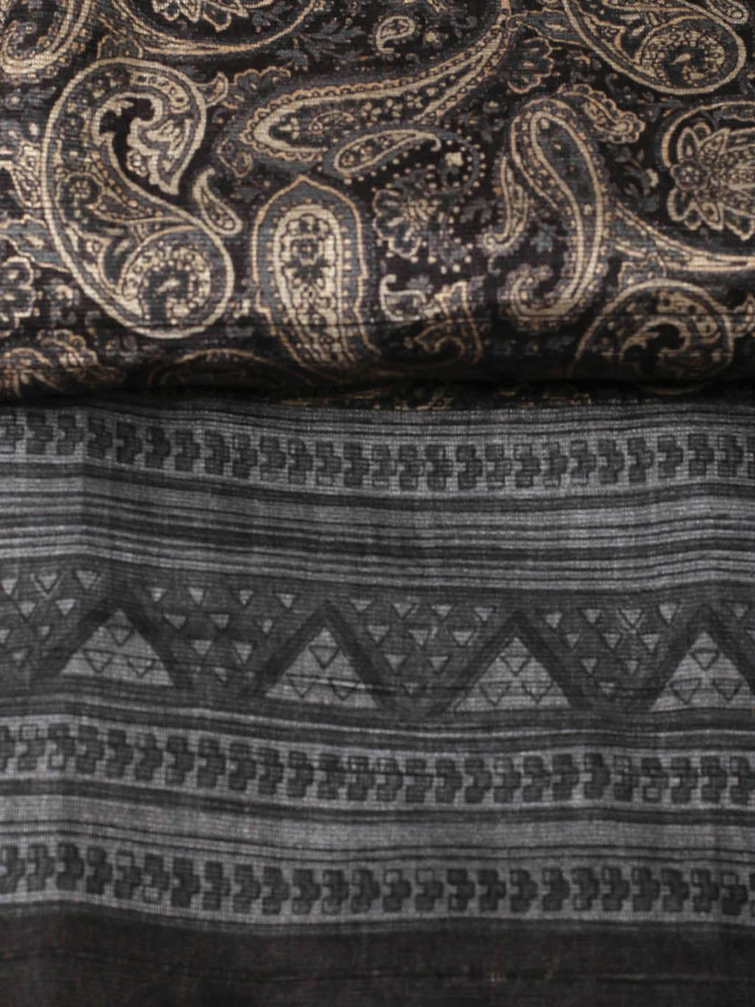 Printed Chanderi Unstitched Suit With Pant &amp; Dupatta