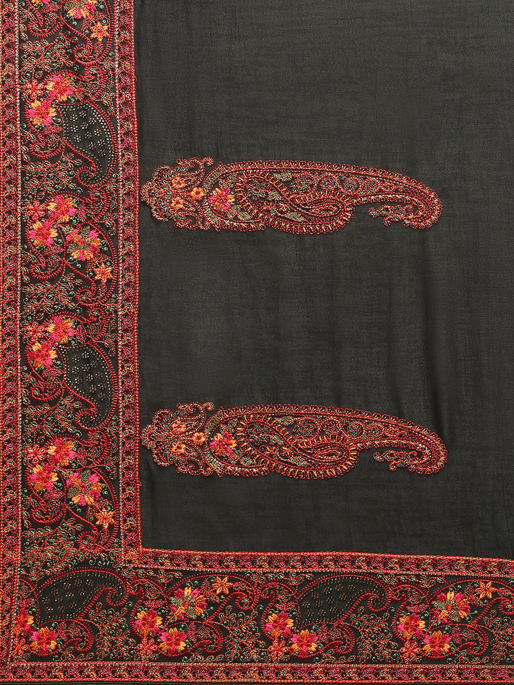 Thread Paisley Embroidered Art Silk Saree