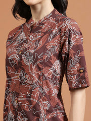 Printed Cotton Blend Kurta With Pants
