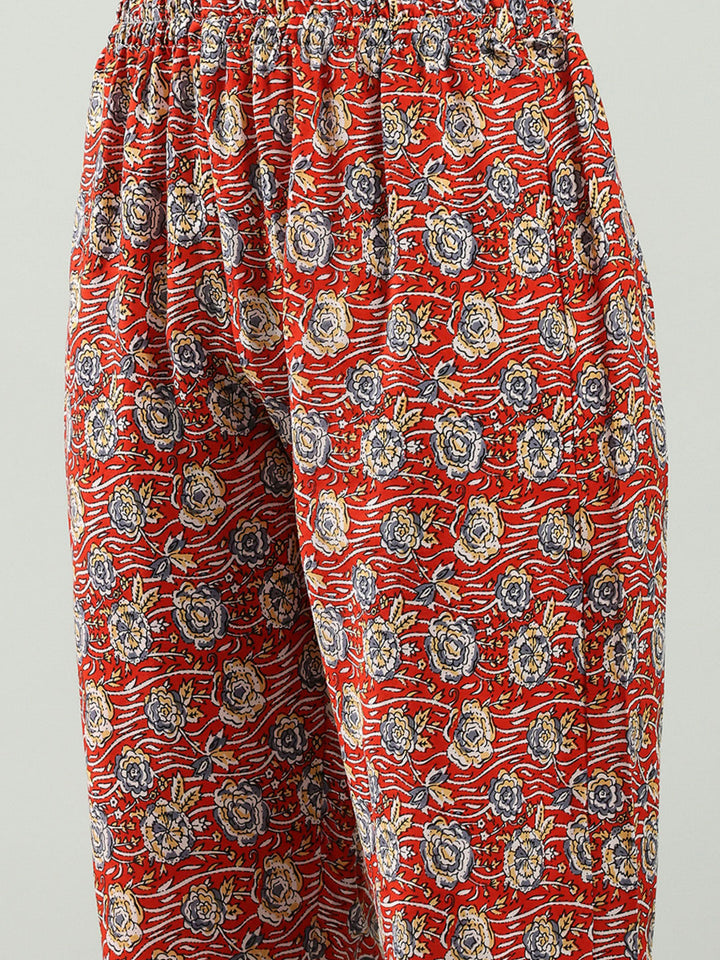 Printed Cotton Blend Kurta With Pants &amp; Dupatta