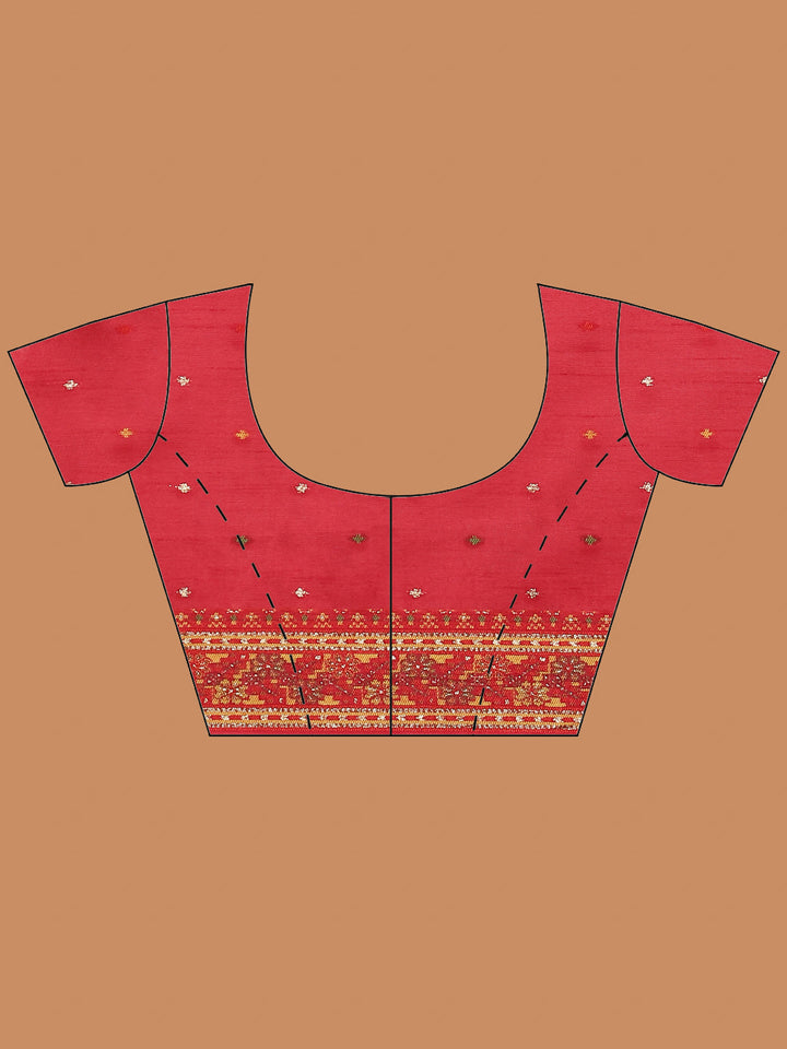 Zari Border Booti Art Silk Woven Saree