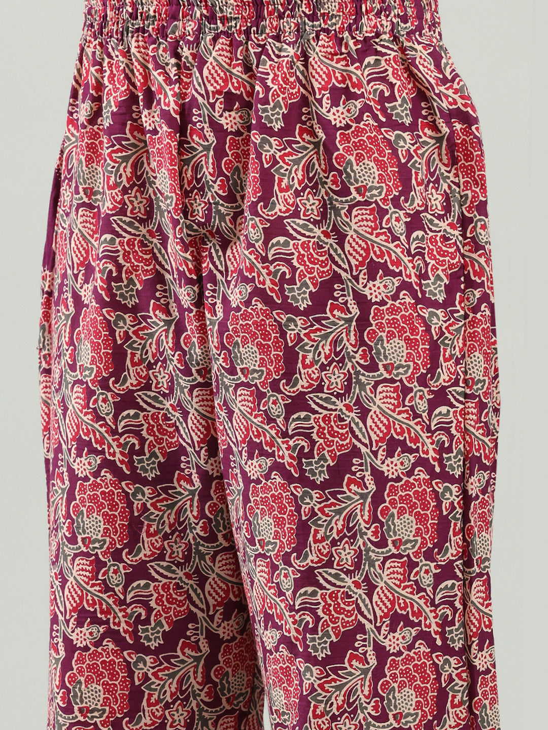 Printed Cotton Blend Kurta With Pants &amp; Dupatta
