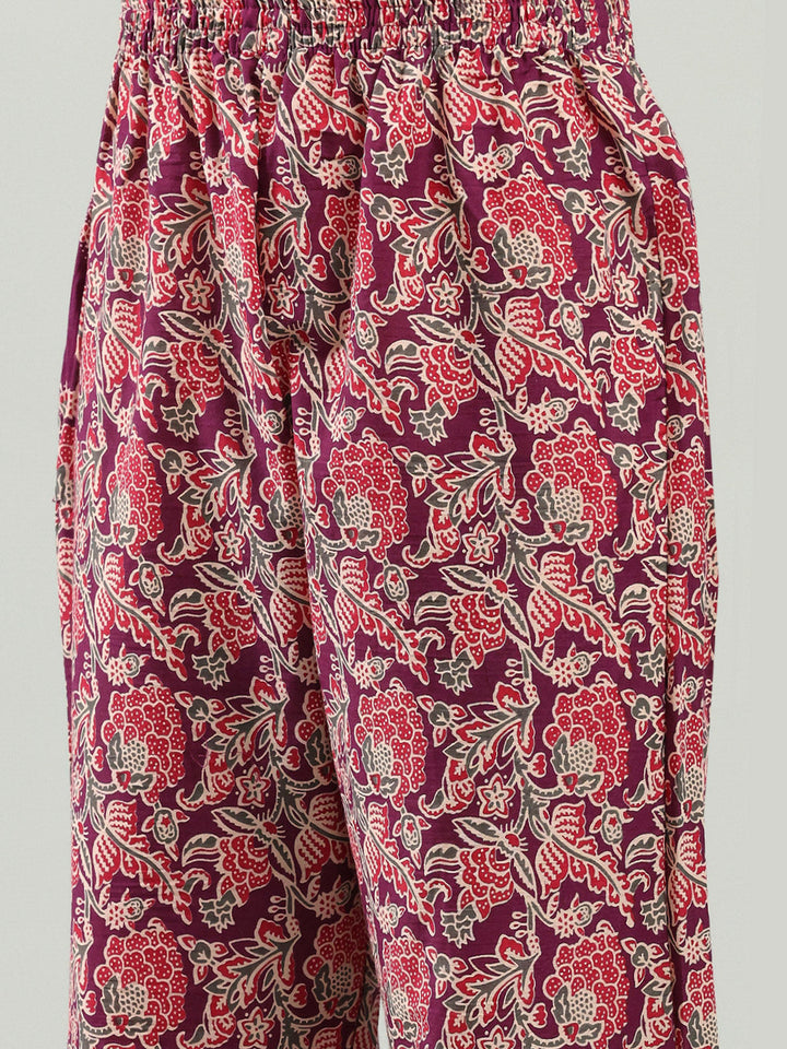 Printed Cotton Blend Kurta With Pants &amp; Dupatta