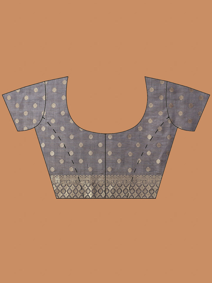 Zari Border Booti Art Silk Woven Saree