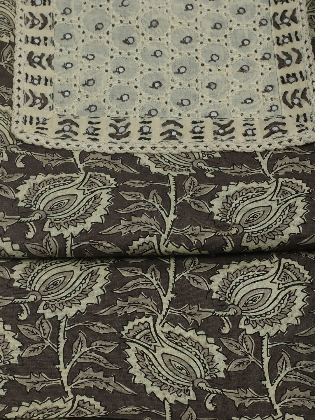 Printed Cotton Unstitched Suits Printed Suit With Pant &amp; Dupatta