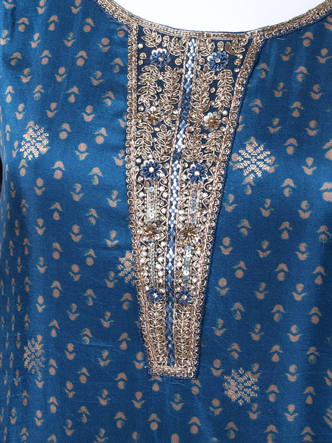 Bandhani Printed Organza Kurta With Pants &amp; Dupatta