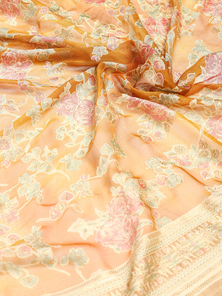 Digital Printed Georgette Saree